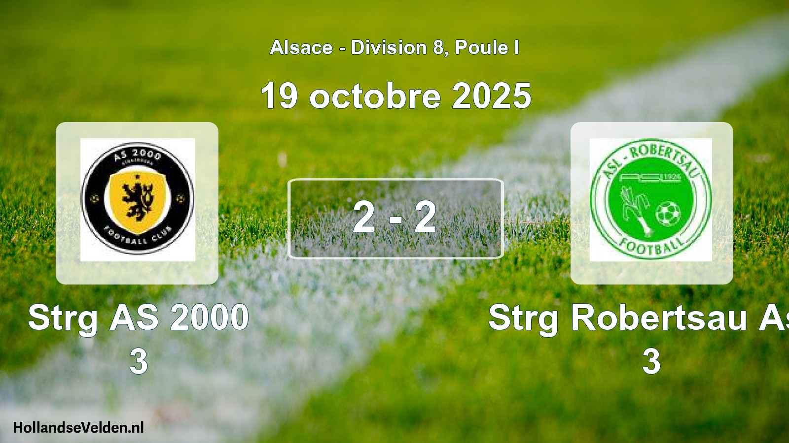 Gespeelde wedstrijd: Strg AS 2000 3 - Strg Robertsau Asl 3 2 - 2 (19 oktober 2025)