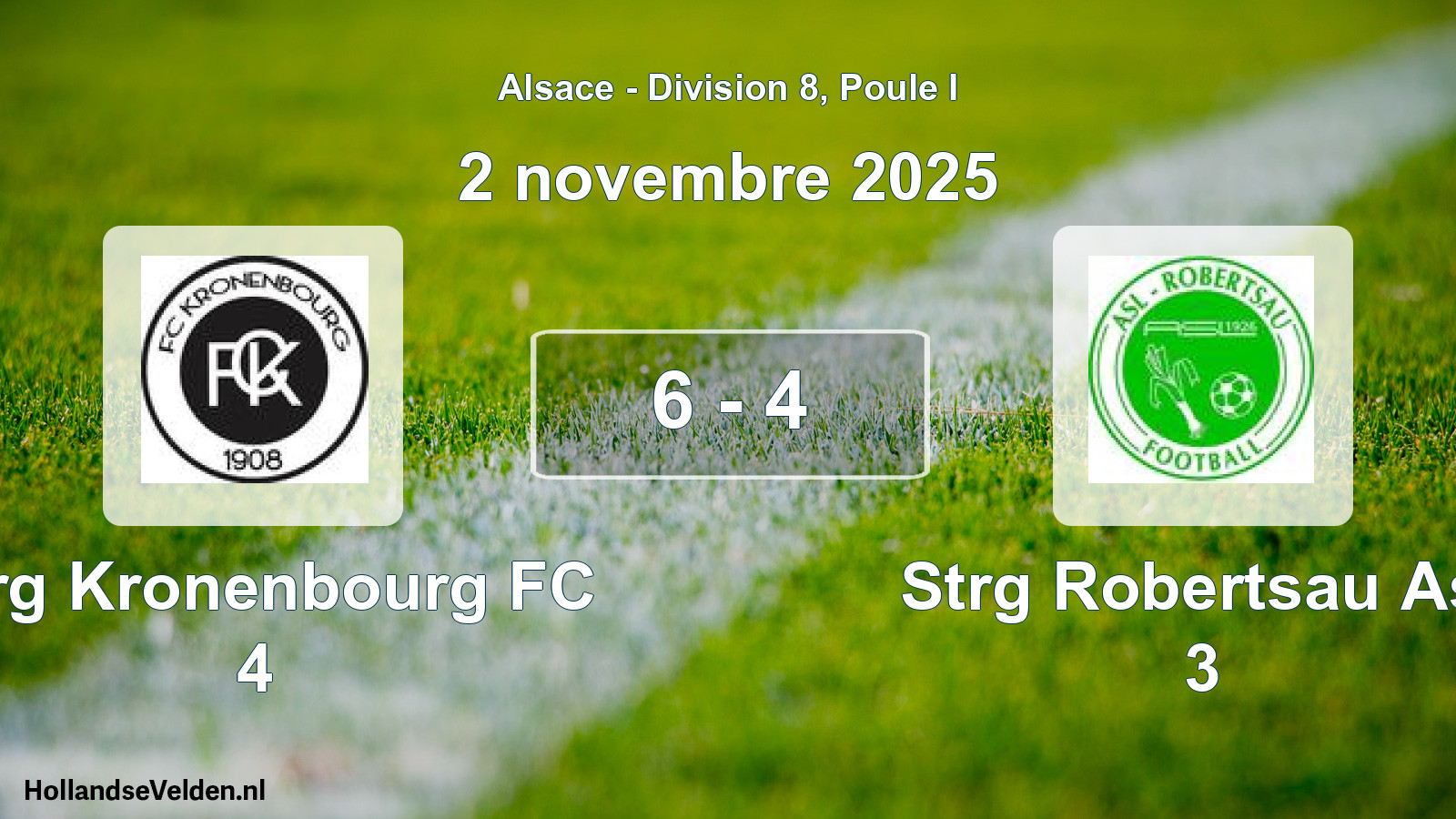Gespeelde wedstrijd: Strg Kronenbourg FC 4 - Strg Robertsau Asl 3 6 - 4 (2 november 2025)