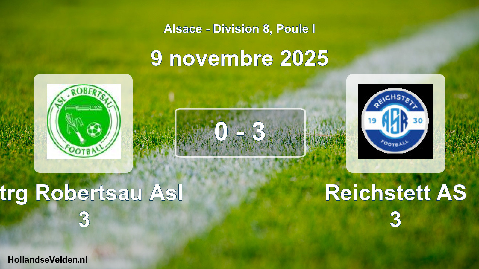 Match joué: Strg Robertsau Asl 3 - Reichstett AS 3 0 - 3 (9 novembre 2025)