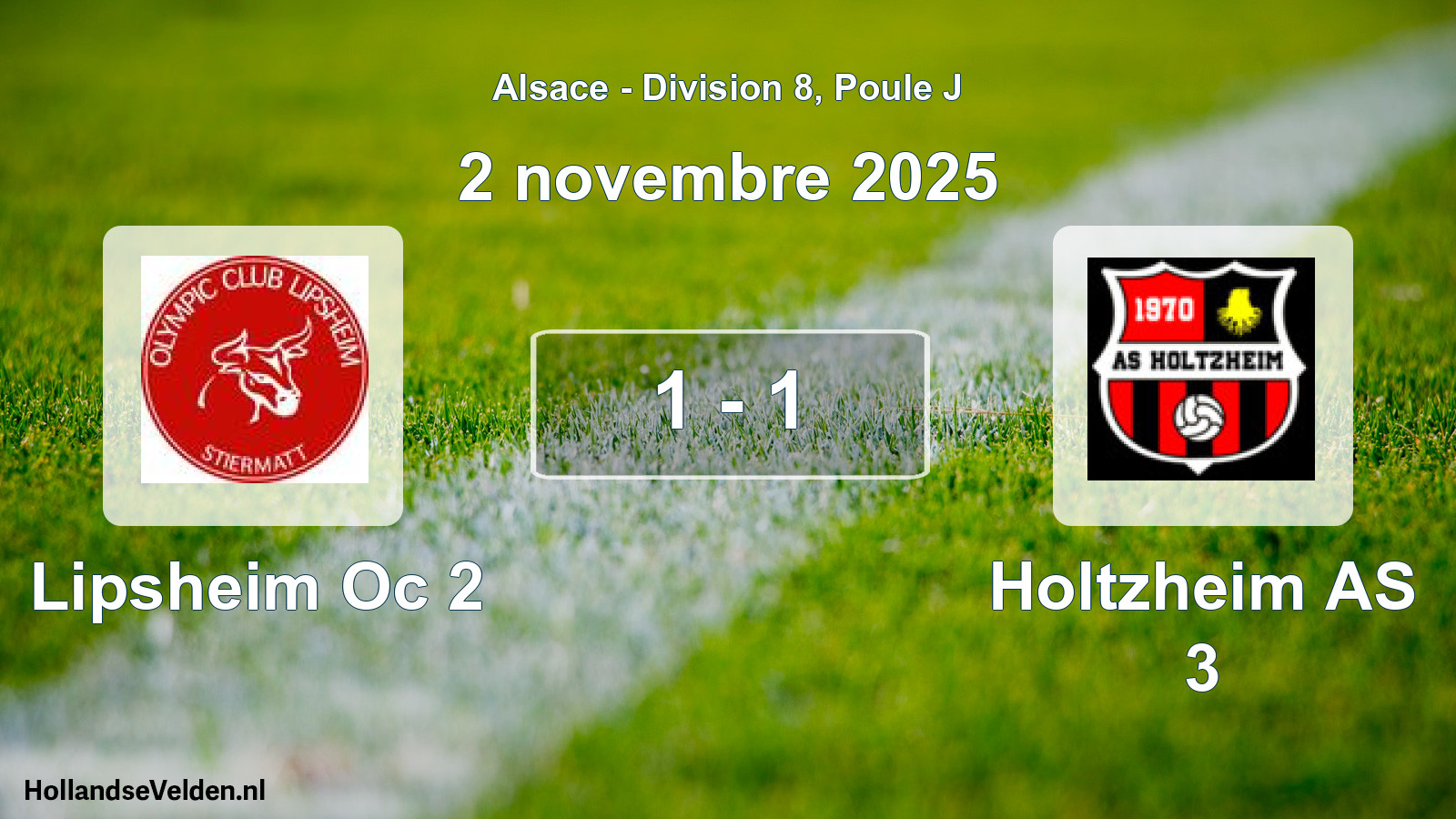 Match joué: Lipsheim Oc 2 - Holtzheim AS 3 1 - 1 (2 novembre 2025)