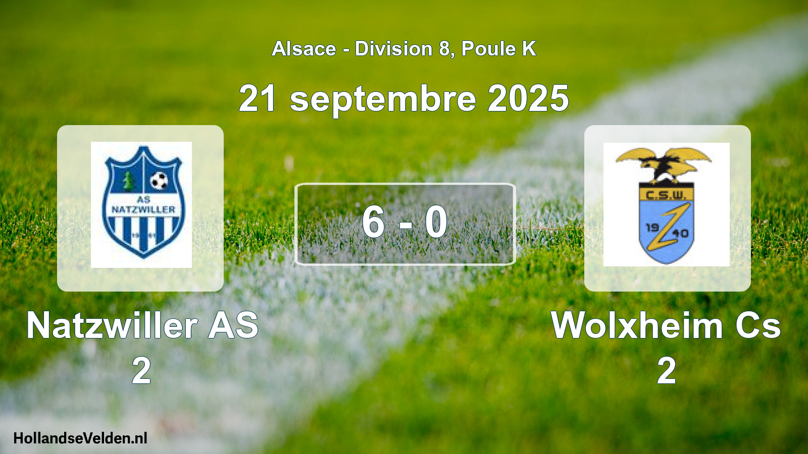 Match joué: Natzwiller AS 2 - Wolxheim Cs 2 6 - 0 (21 septembre 2025)