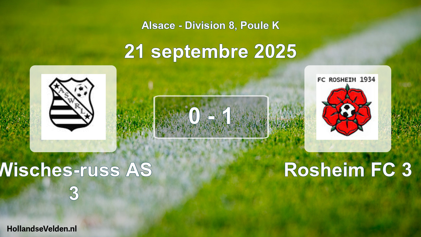 Match joué: Wisches-russ AS 3 - Rosheim FC 3 0 - 1 (21 septembre 2025)
