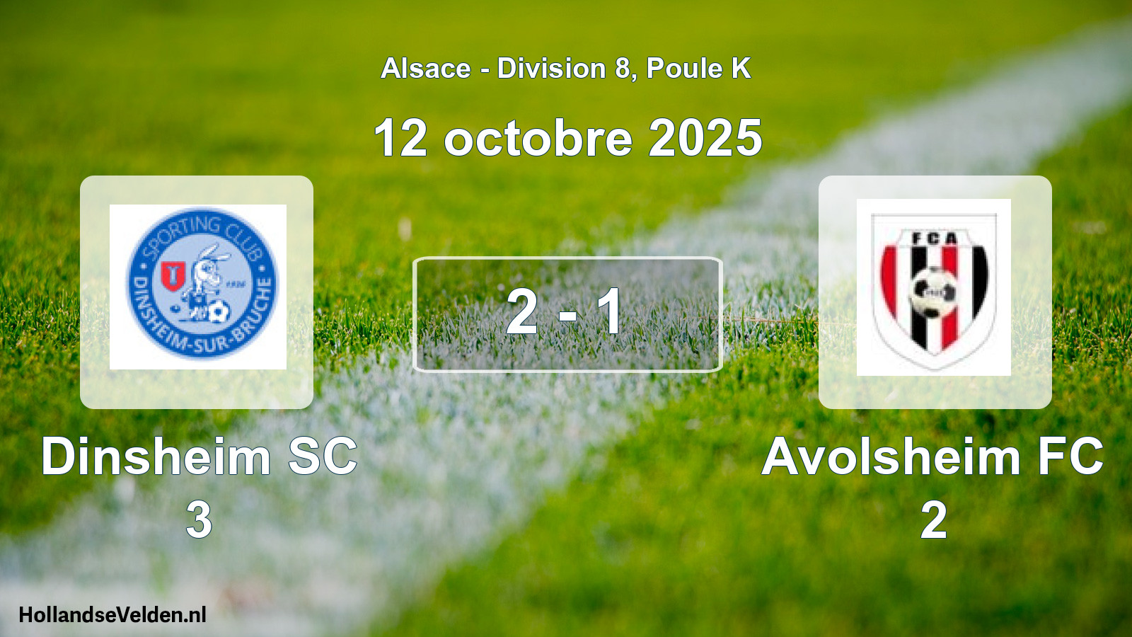 Match joué: Dinsheim SC 3 - Avolsheim FC 2 2 - 1 (12 octobre 2025)