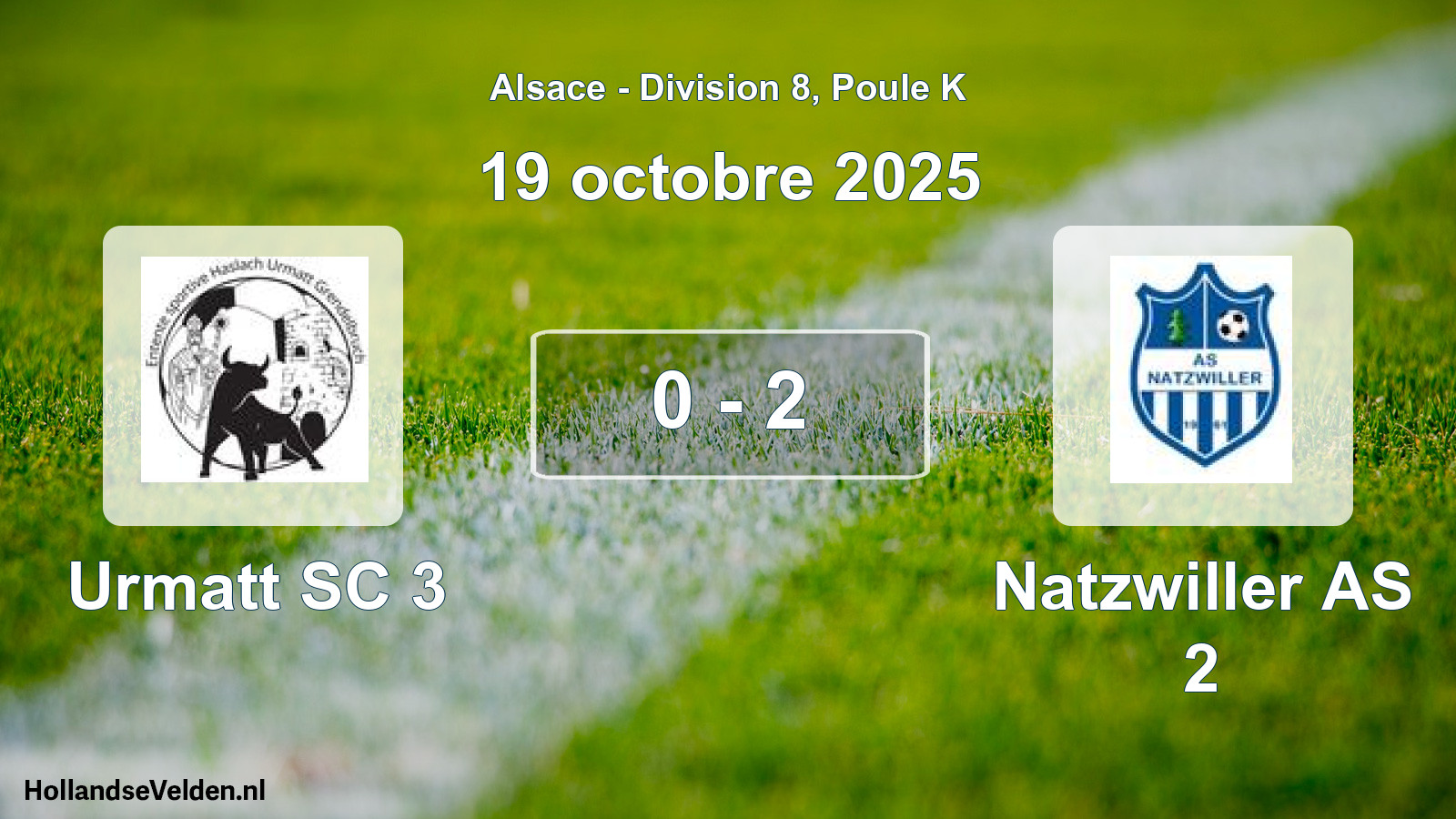 Match joué: Urmatt SC 3 - Natzwiller AS 2 0 - 2 (19 octobre 2025)