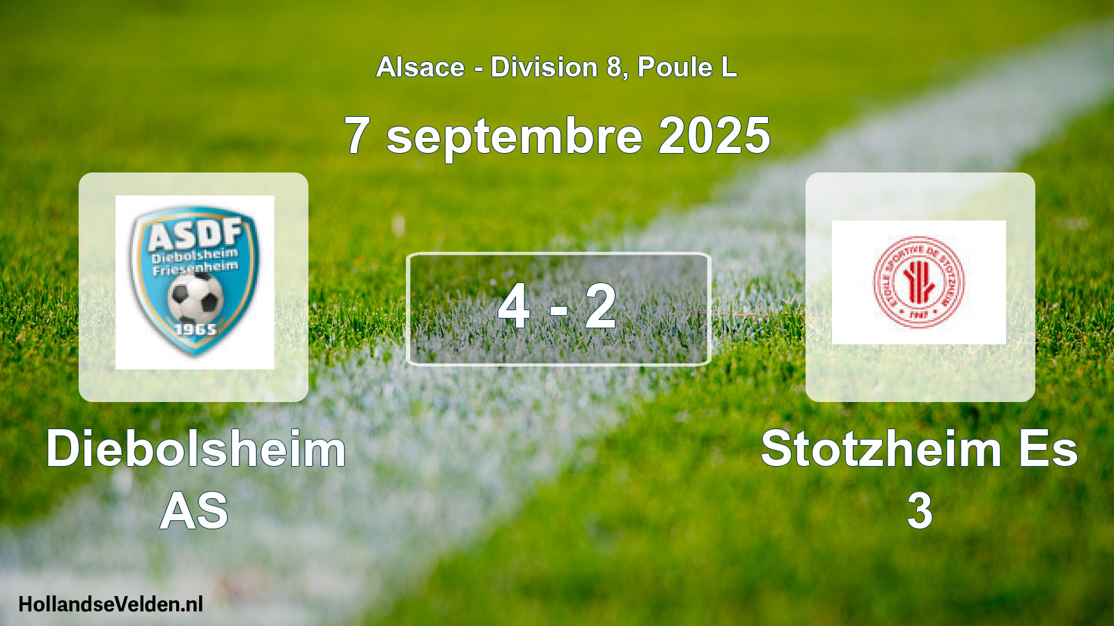 Match joué: Diebolsheim AS - Stotzheim Es 3 4 - 2 (7 septembre 2025)