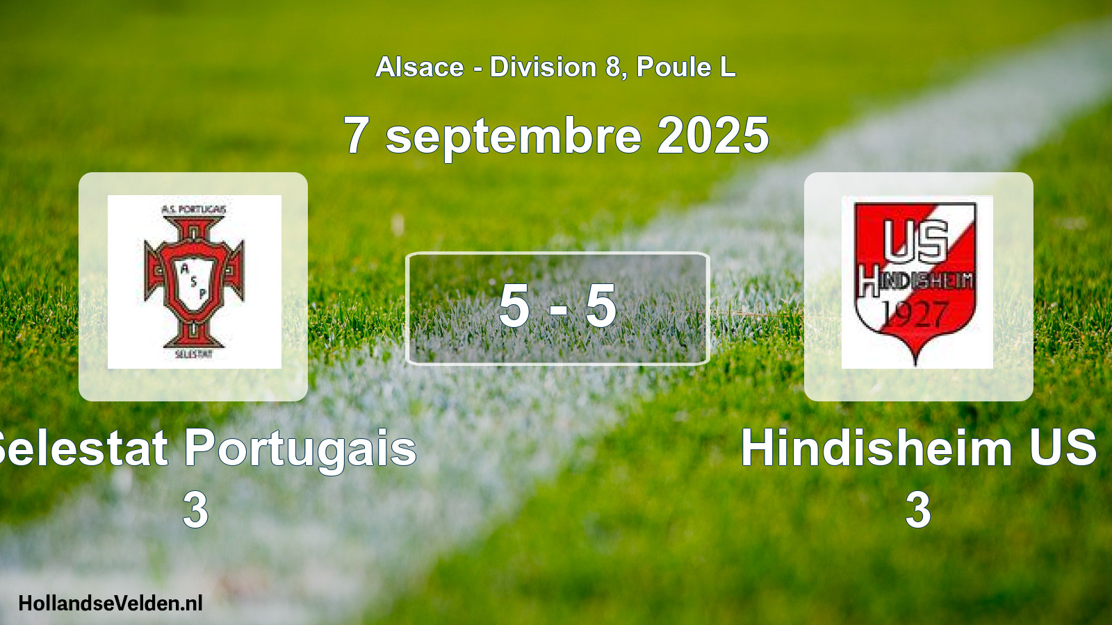 Match joué: Selestat Portugais 3 - Hindisheim US 3 5 - 5 (7 septembre 2025)