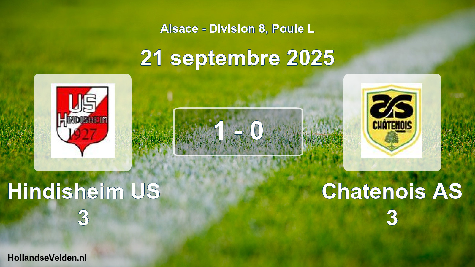 Match joué: Hindisheim US 3 - Chatenois AS 3 1 - 0 (21 septembre 2025)