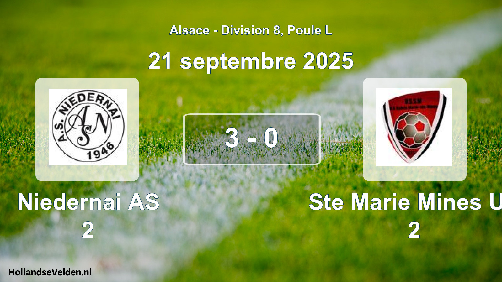 Gespeelde wedstrijd: Niedernai AS 2 - Ste Marie Mines US 2 3 - 0 (21 september 2025)