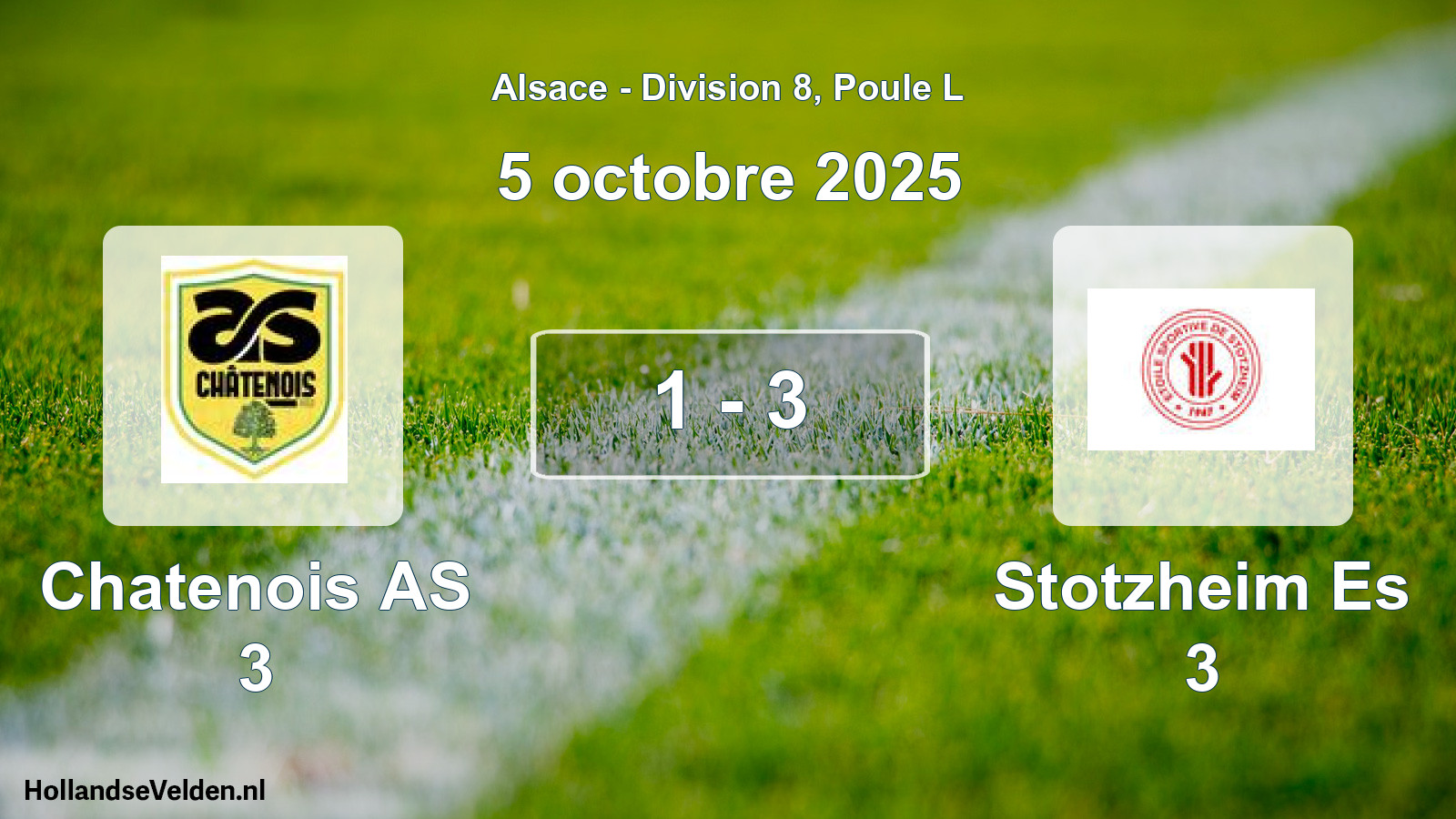 Total number of matches played: Chatenois AS 3 - Stotzheim Es 3 1 - 3 (5 October 2025)