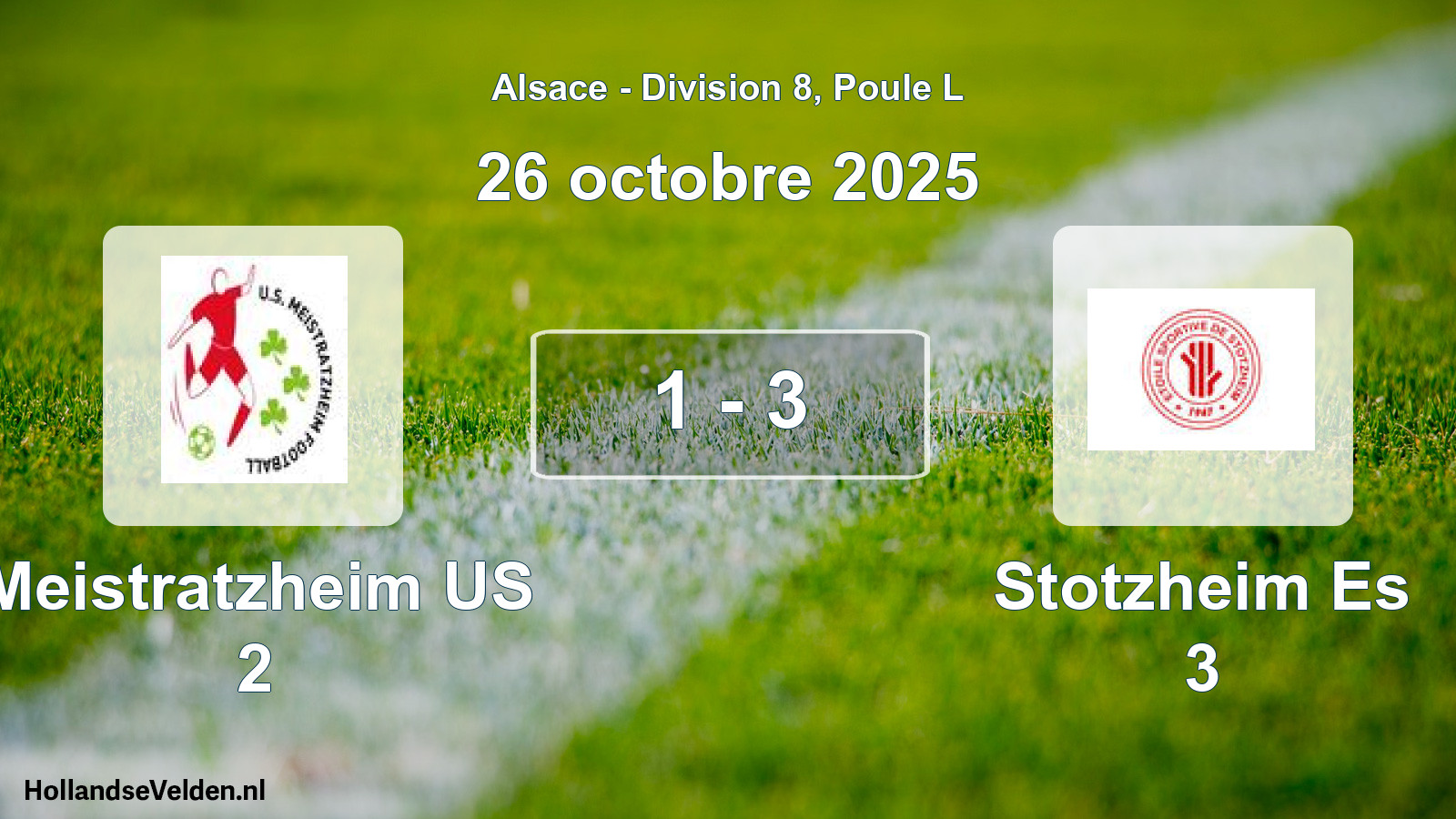 Match joué: Meistratzheim US 2 - Stotzheim Es 3 1 - 3 (26 octobre 2025)