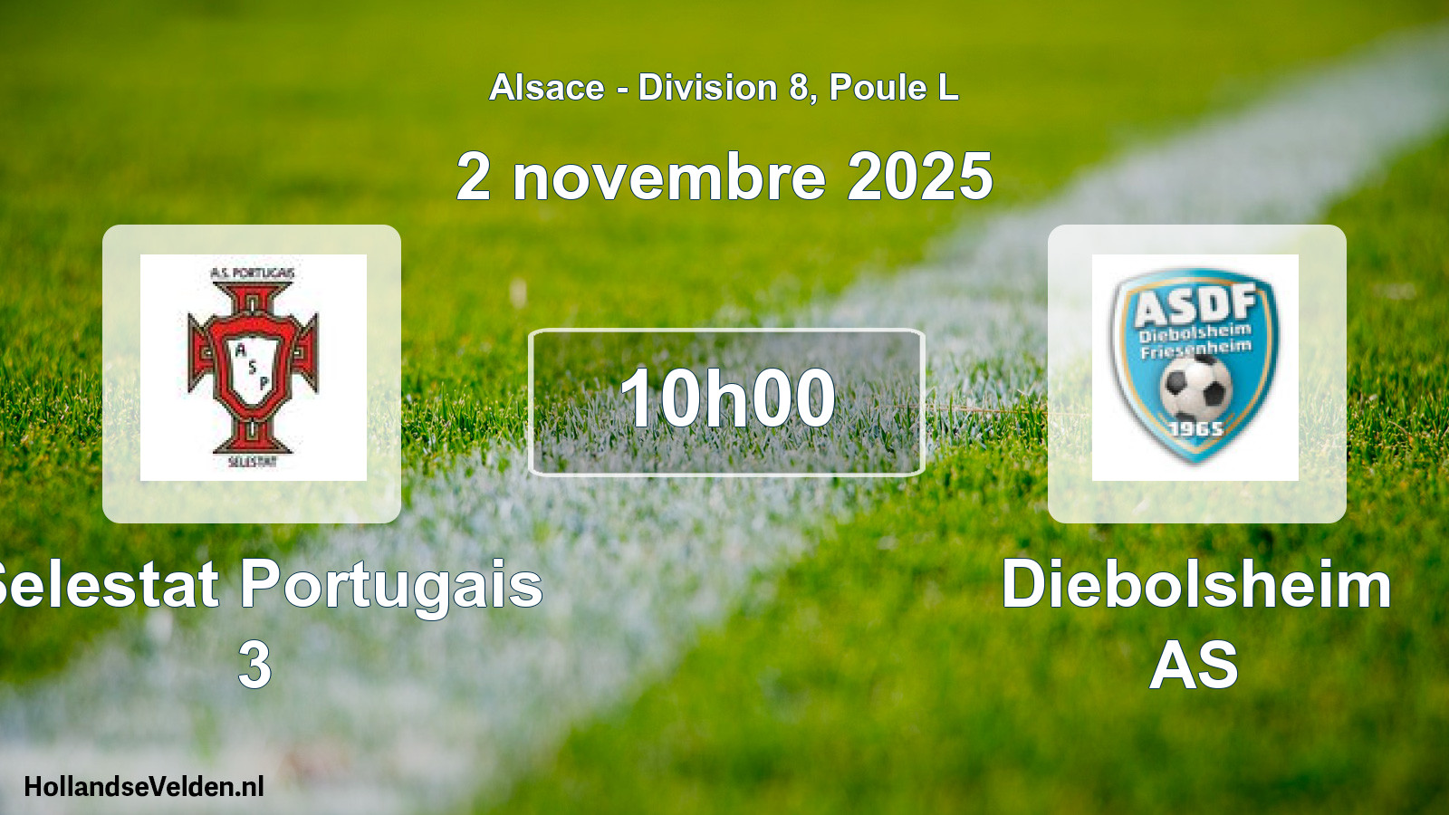 Geplande wedstrijd: Selestat Portugais 3 - Diebolsheim AS (2 november 2025)