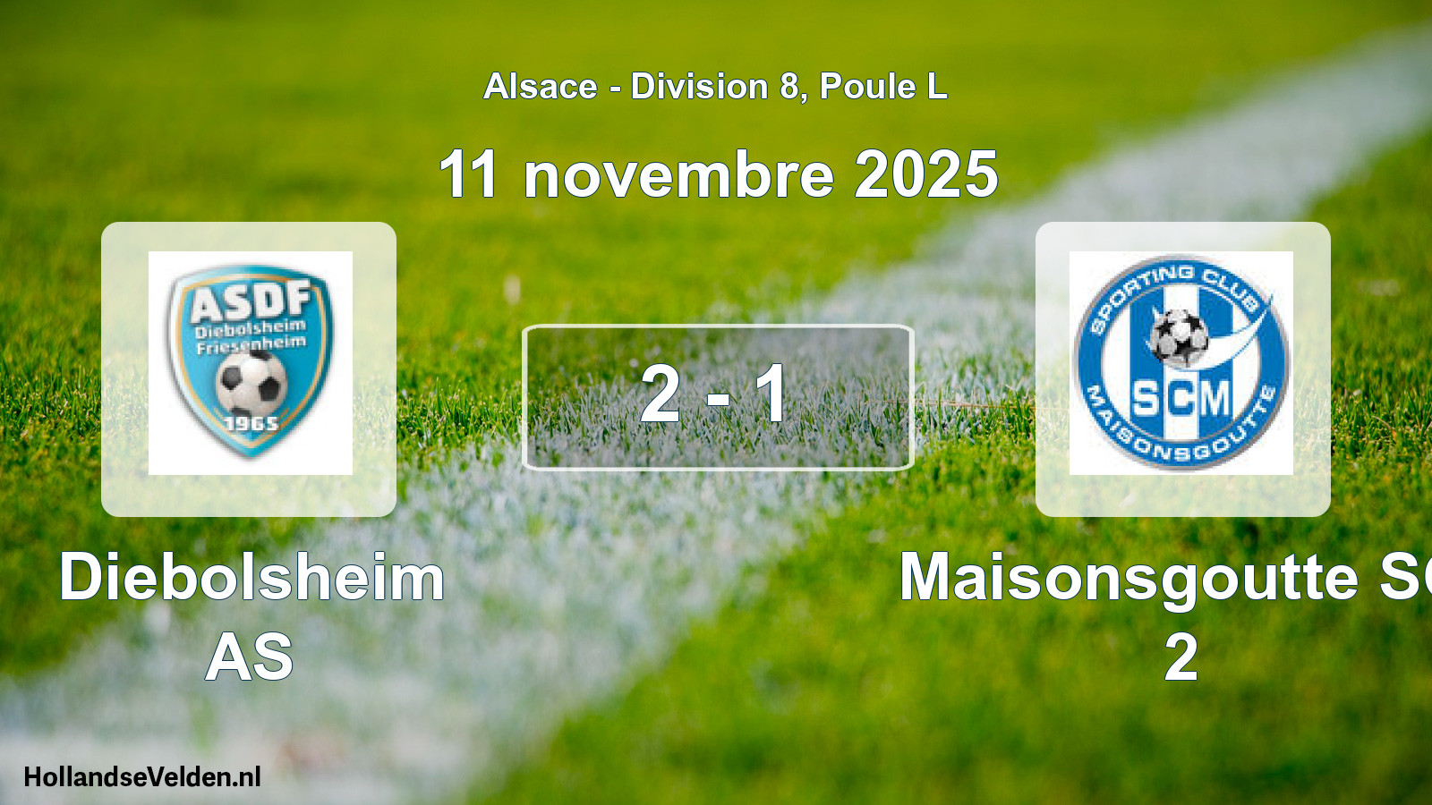 Gespeelde wedstrijd: Diebolsheim AS - Maisonsgoutte SC 2 2 - 1 (11 november 2025)