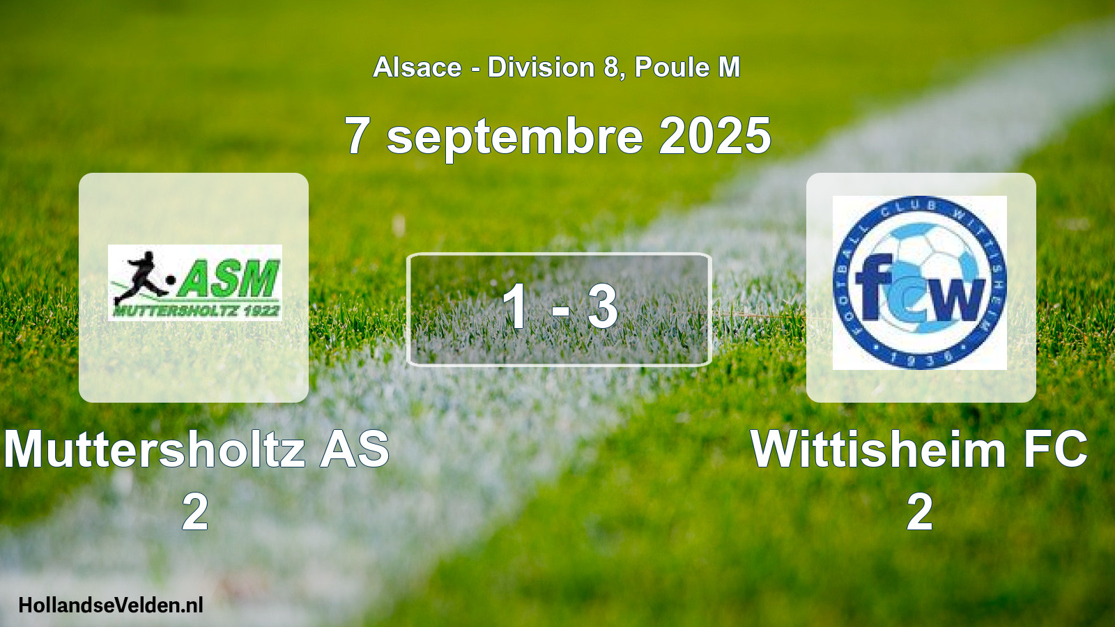 Total number of matches played: Muttersholtz AS 2 - Wittisheim FC 2 1 - 3 (7 September 2025)