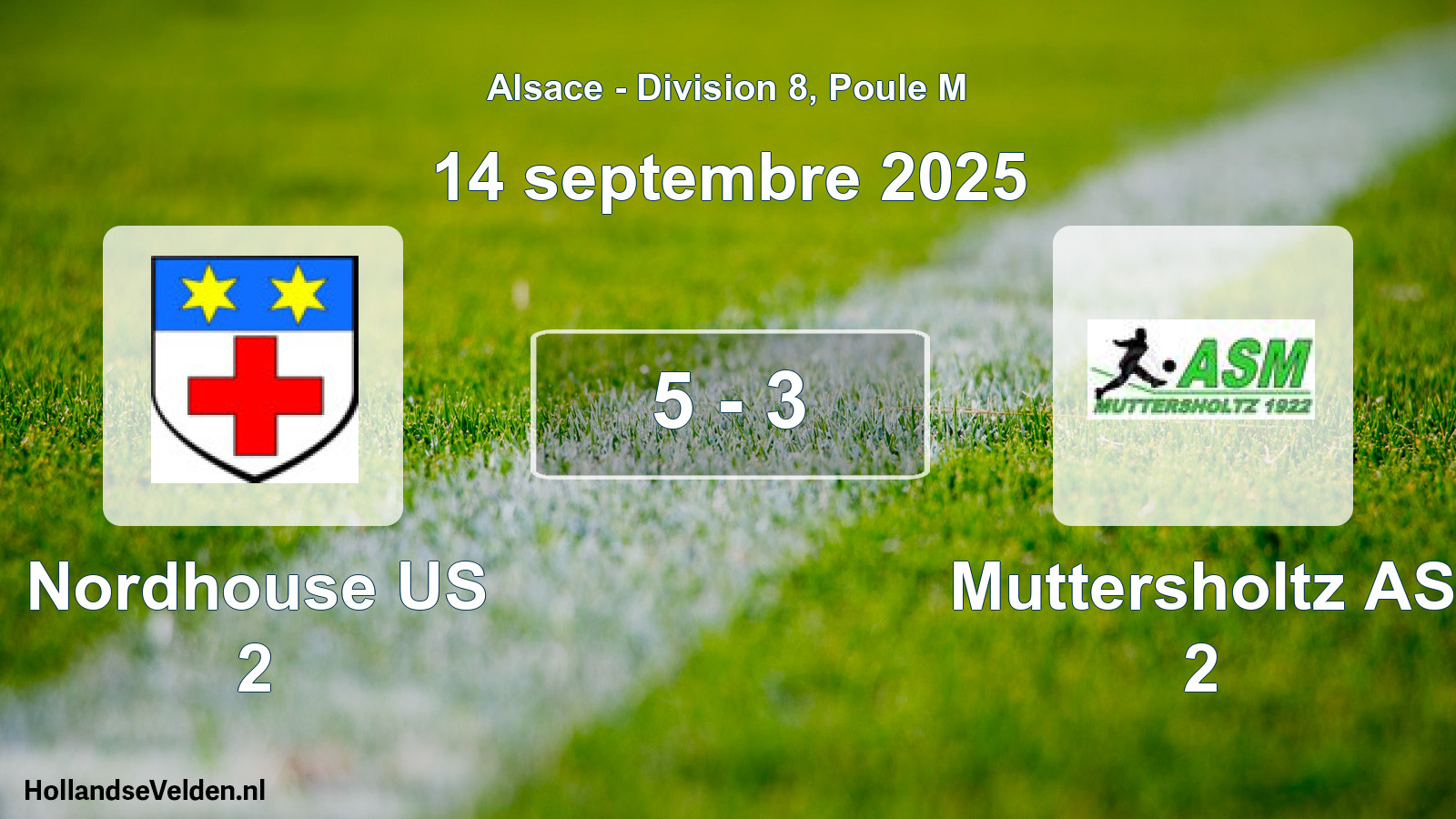 Match joué: Nordhouse US 2 - Muttersholtz AS 2 5 - 3 (14 septembre 2025)