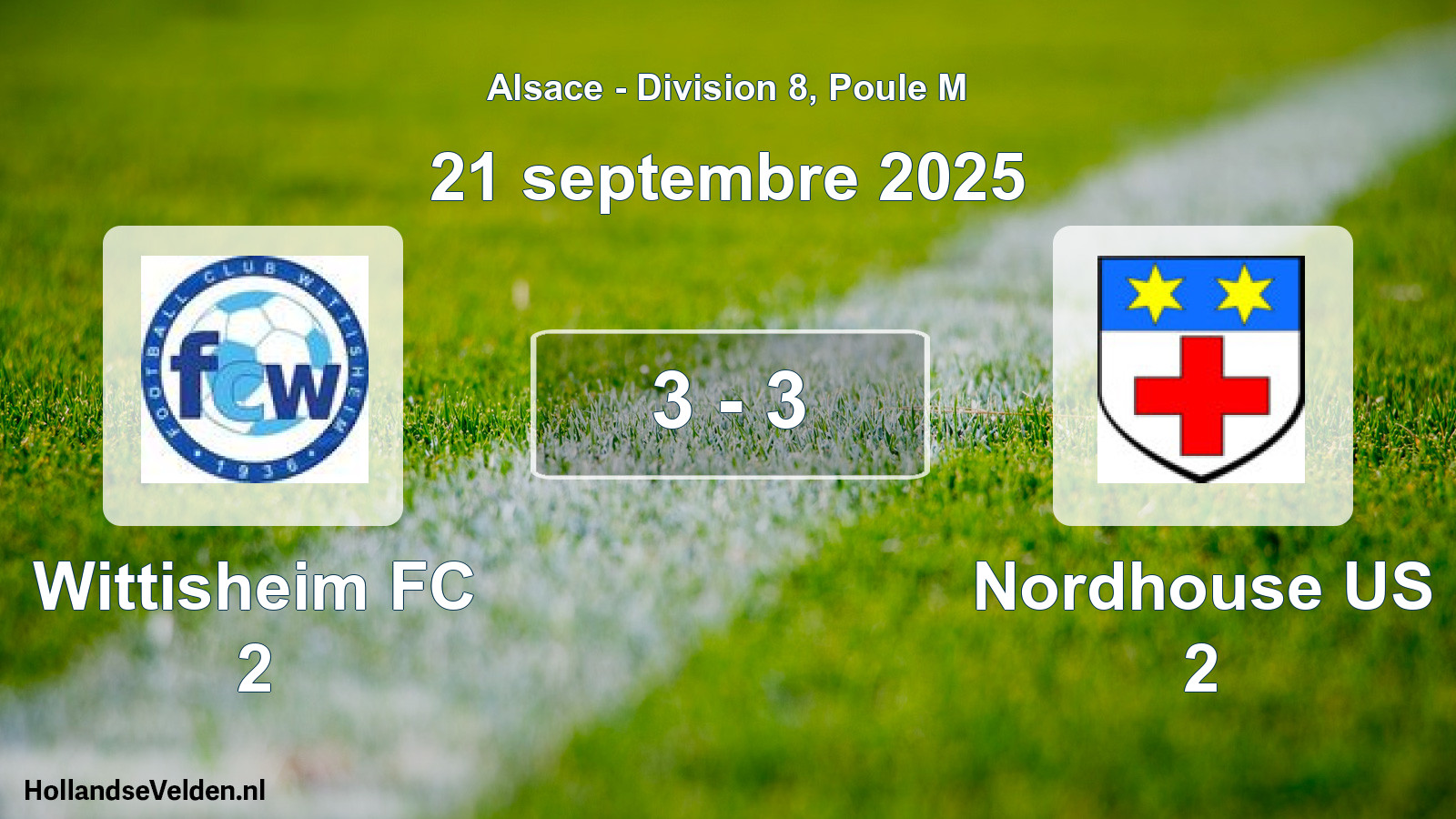 Match joué: Wittisheim FC 2 - Nordhouse US 2 3 - 3 (21 septembre 2025)