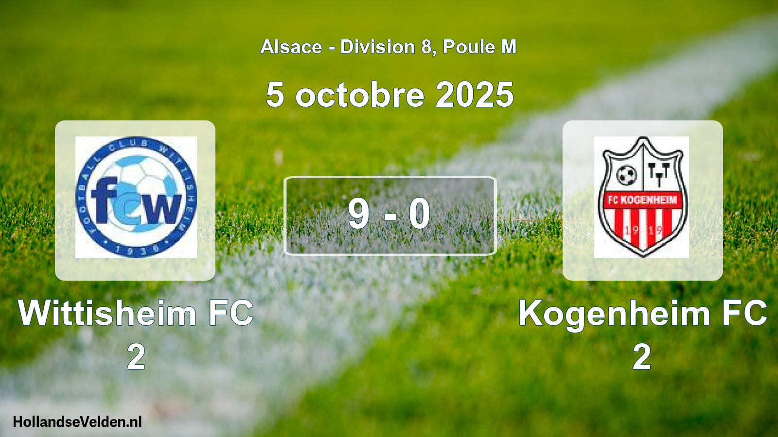 Match joué: Wittisheim FC 2 - Kogenheim FC 2 9 - 0 (5 octobre 2025)