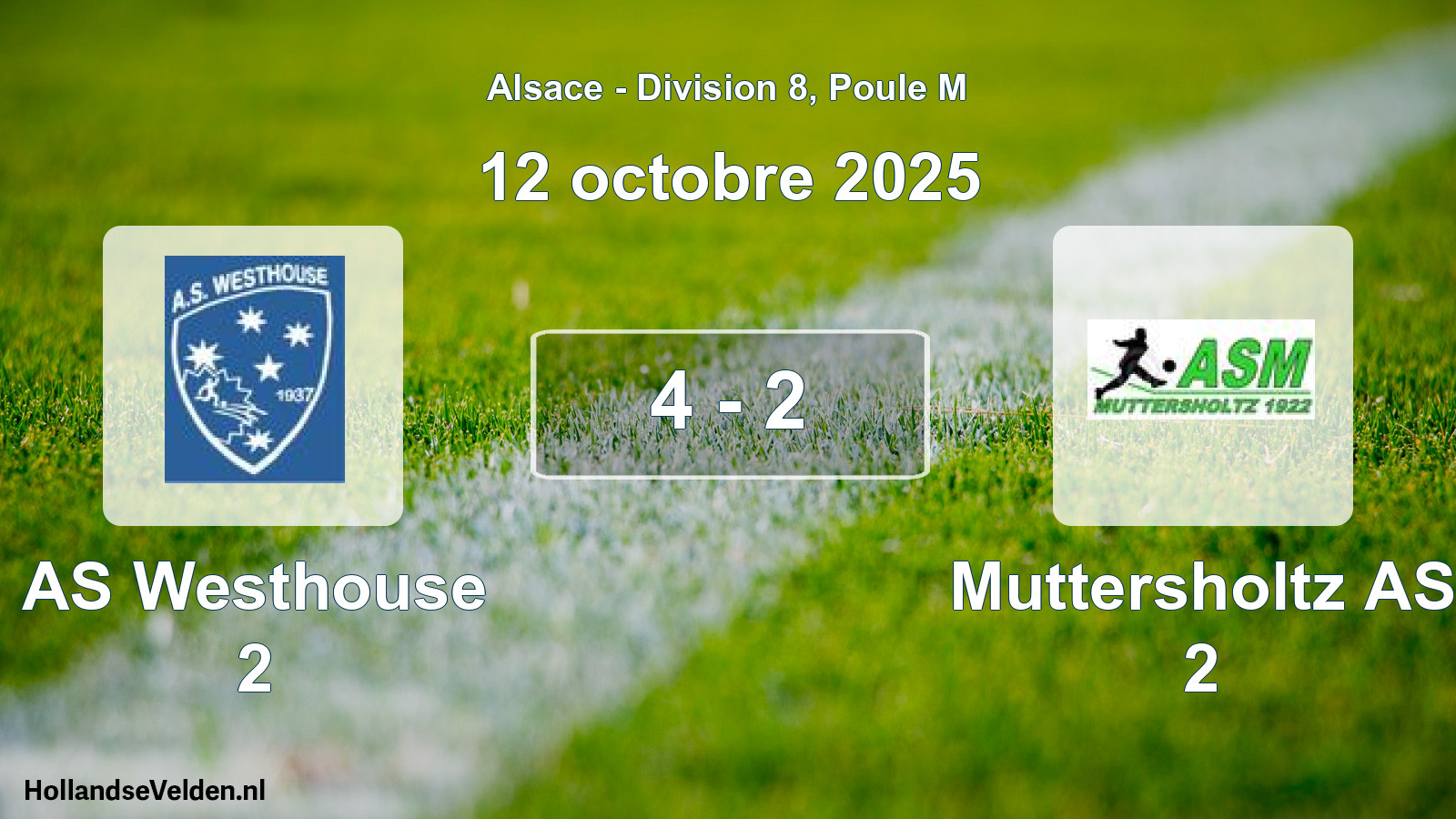 Match joué: AS Westhouse 2 - Muttersholtz AS 2 4 - 2 (12 octobre 2025)