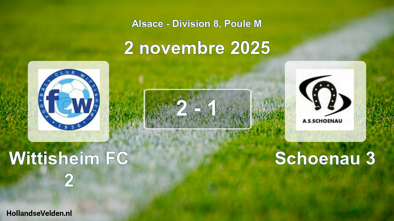 Match joué: Wittisheim FC 2 - Schoenau 3 2 - 1 (2 novembre 2025)