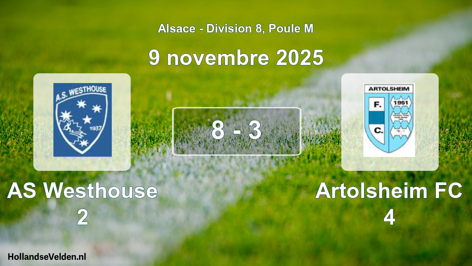 Gespeelde wedstrijd: AS Westhouse 2 - Artolsheim FC 4 8 - 3 (9 november 2025)