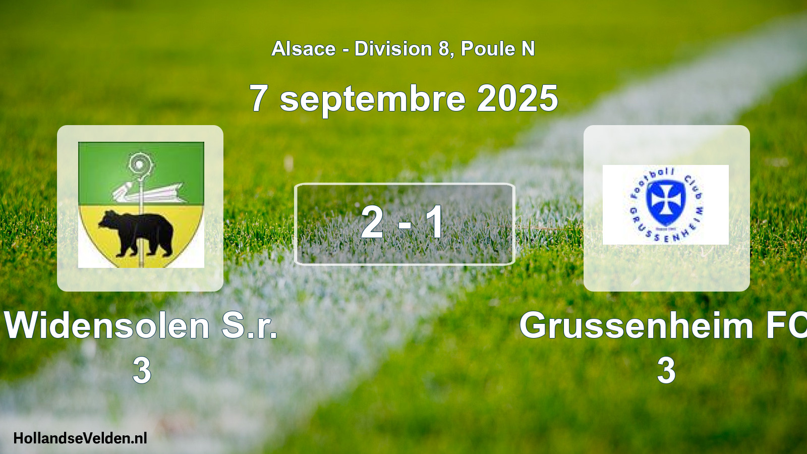 Total number of matches played: Widensolen S.r. 3 - Grussenheim FC 3 2 - 1 (7 September 2025)