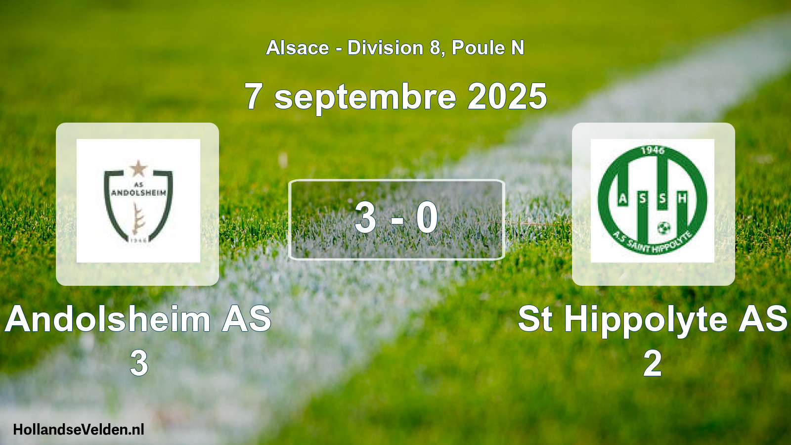 Match joué: Andolsheim AS 3 - St Hippolyte AS 2 3 - 0 (7 septembre 2025)