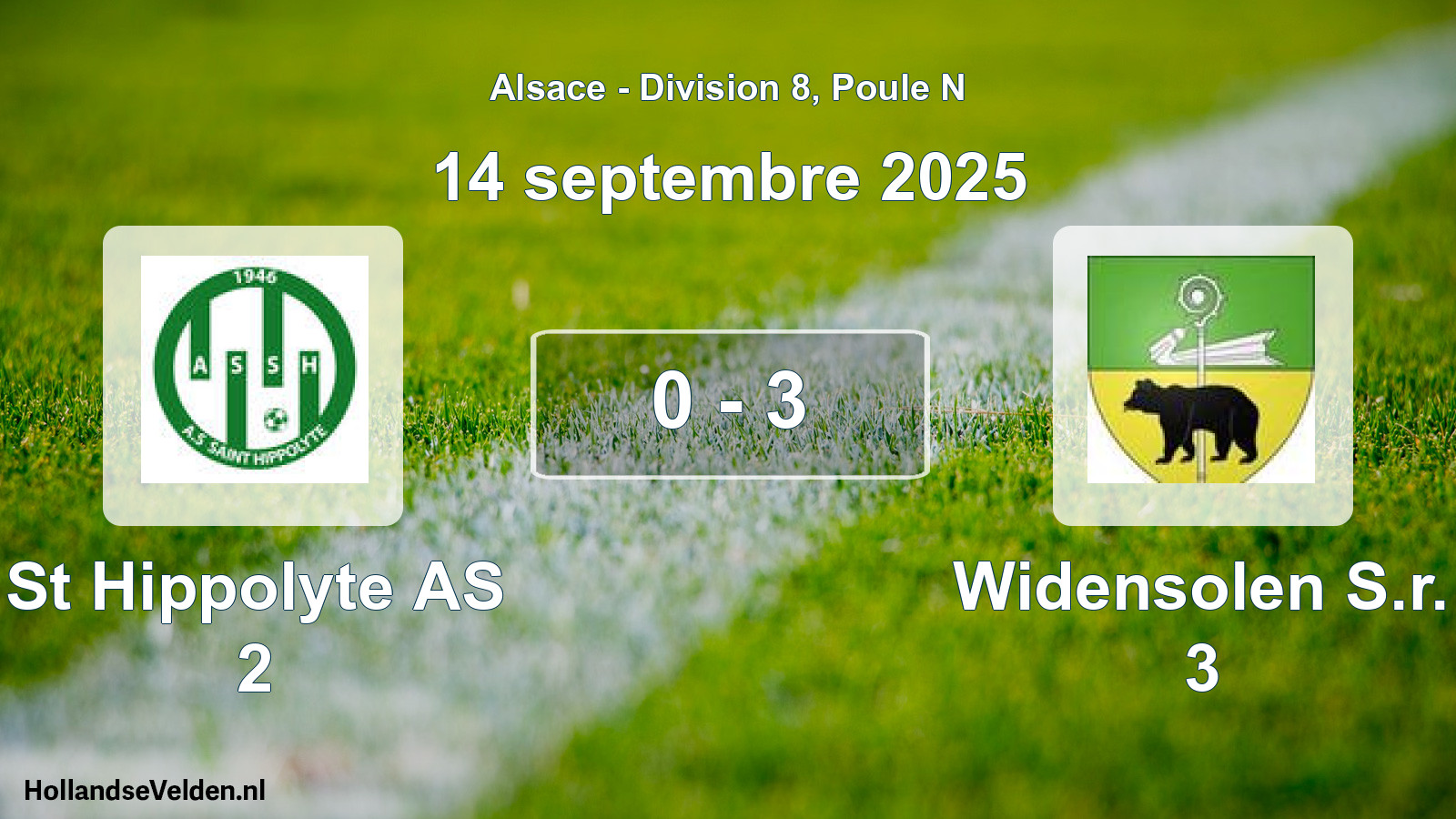 Match joué: St Hippolyte AS 2 - Widensolen S.r. 3 0 - 3 (14 septembre 2025)