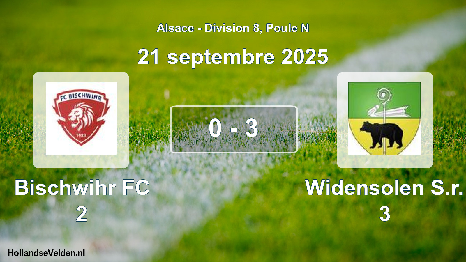 Total number of matches played: Bischwihr FC 2 - Widensolen S.r. 3 0 - 3 (21 September 2025)