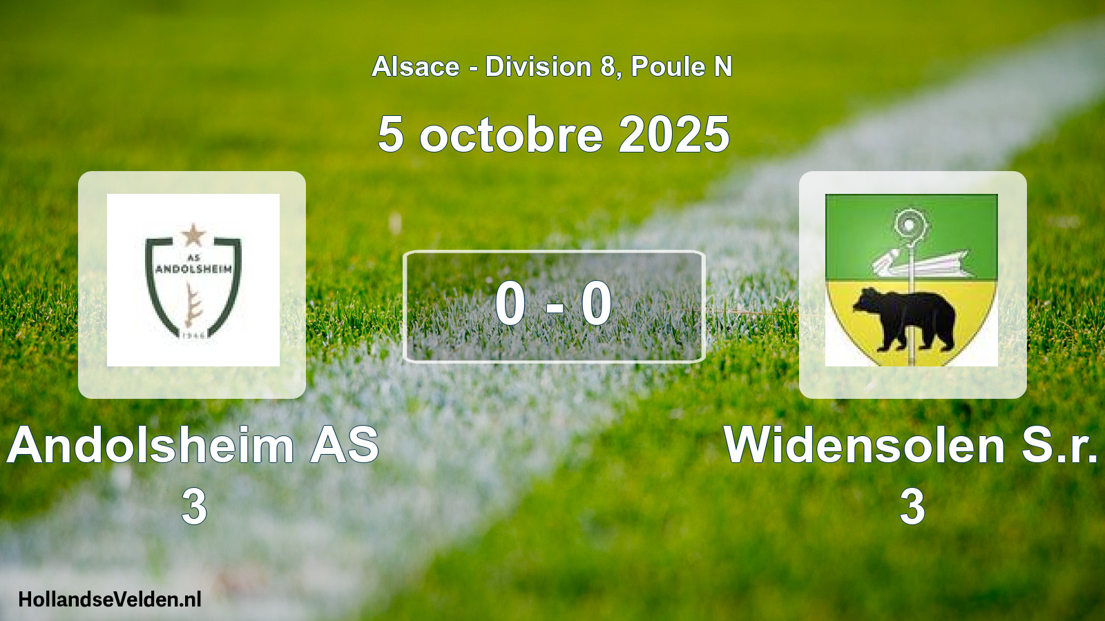 Match joué: Andolsheim AS 3 - Widensolen S.r. 3 0 - 0 (5 octobre 2025)