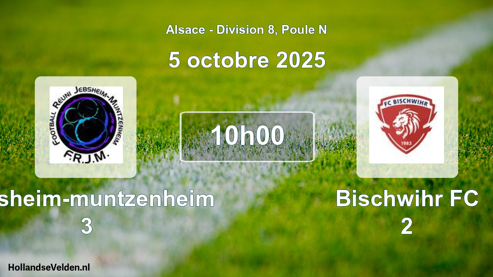 Scheduled Match: Jebsheim-muntzenheim 3 - Bischwihr FC 2 (5 October 2025)