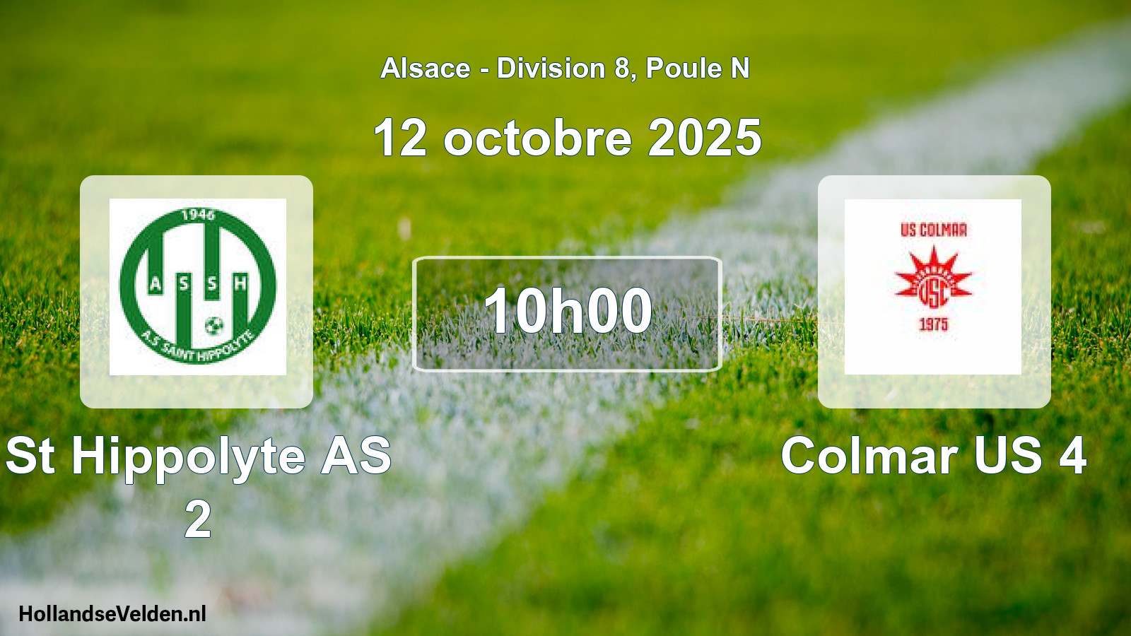 Match programmé: St Hippolyte AS 2 - Colmar US 4 (12 octobre 2025)