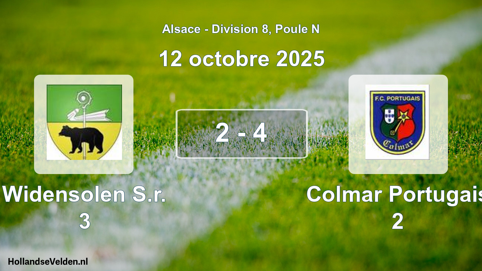 Match joué: Widensolen S.r. 3 - Colmar Portugais 2 2 - 4 (12 octobre 2025)