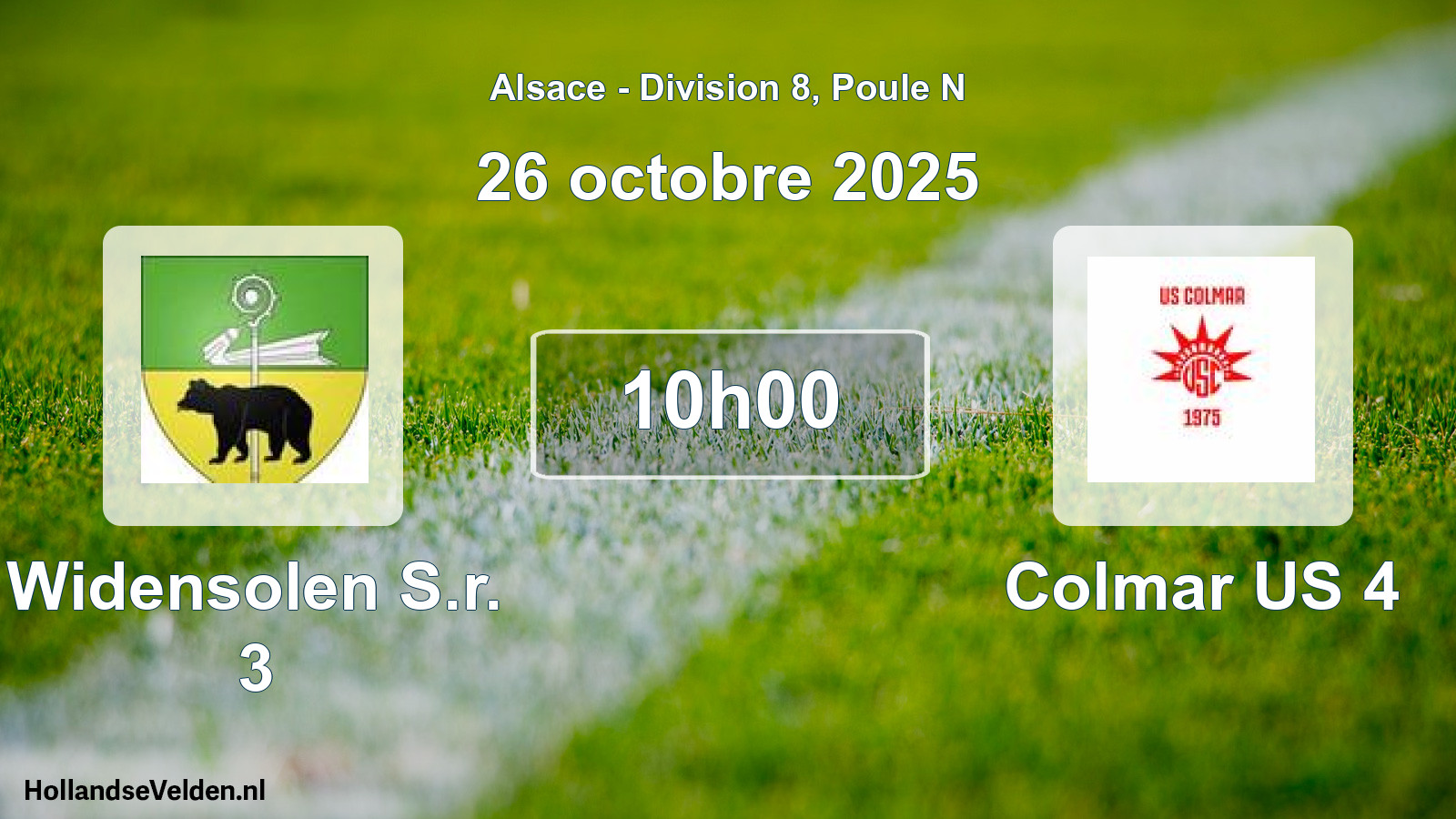 Match programmé: Widensolen S.r. 3 - Colmar US 4 (26 octobre 2025)