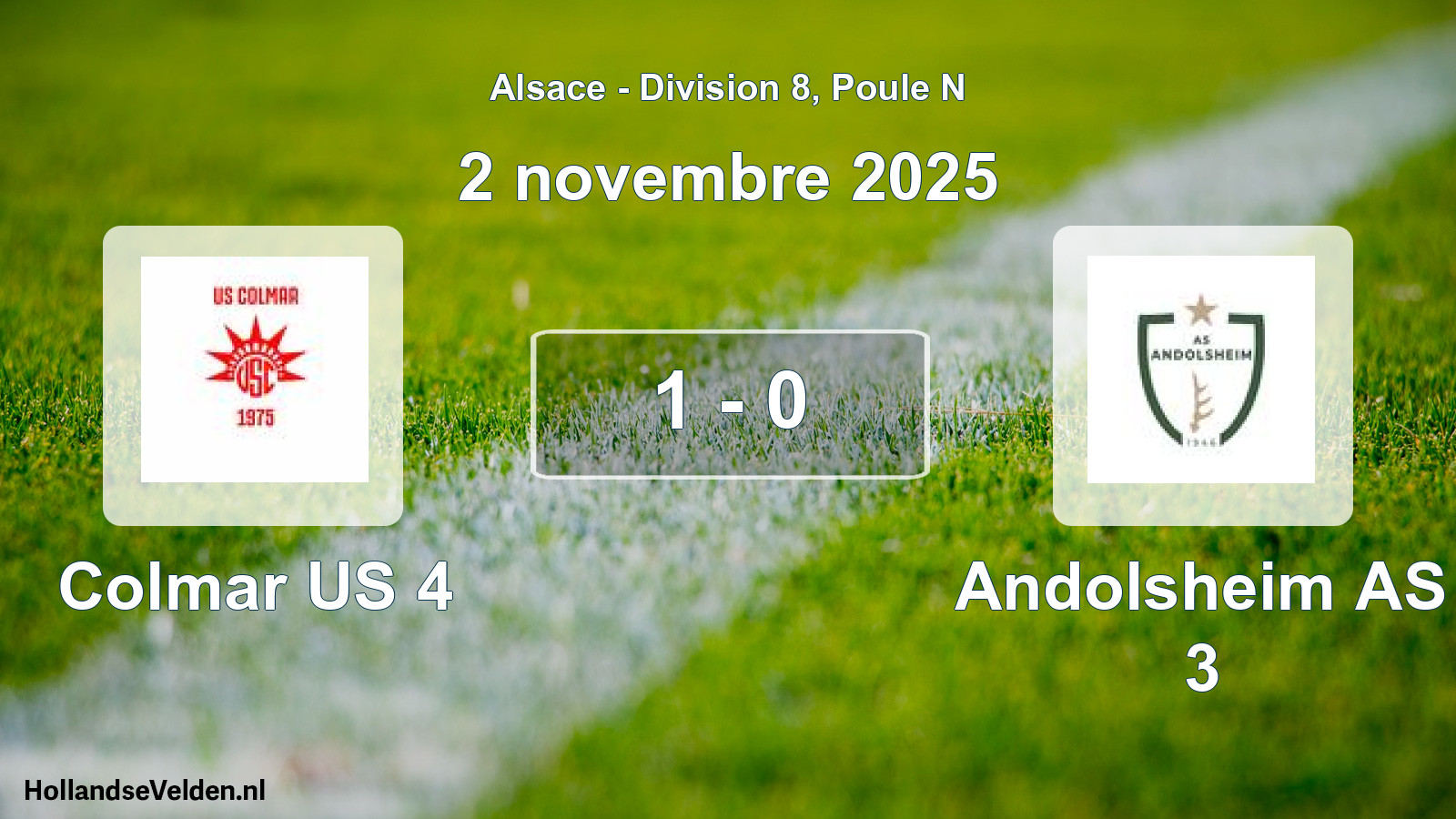 Match joué: Colmar US 4 - Andolsheim AS 3 1 - 0 (2 novembre 2025)