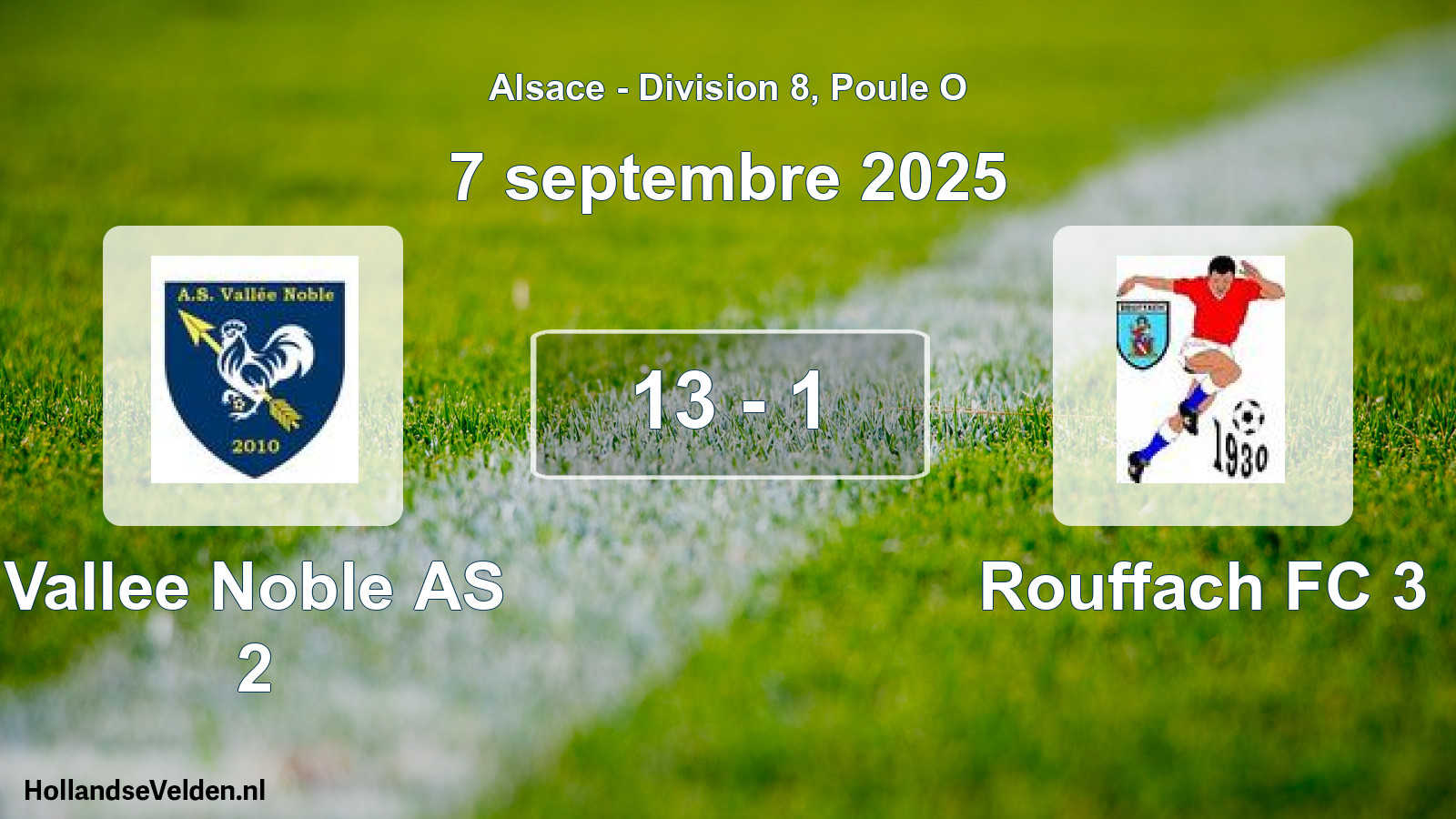 Gespeelde wedstrijd: Vallee Noble AS 2 - Rouffach FC 3 13 - 1 (7 september 2025)