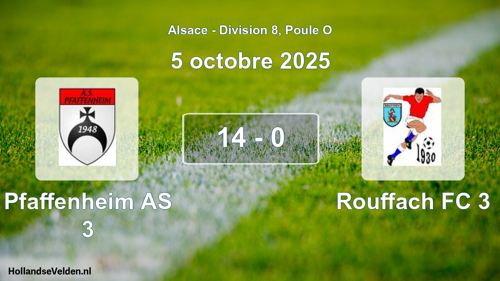 Match joué: Pfaffenheim AS 3 - Rouffach FC 3 14 - 0 (5 octobre 2025)