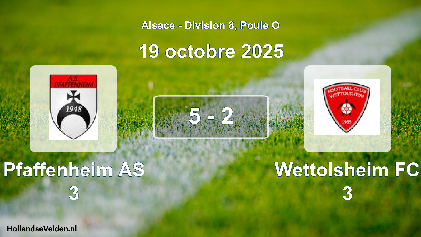 Match joué: Pfaffenheim AS 3 - Wettolsheim FC 3 5 - 2 (19 octobre 2025)