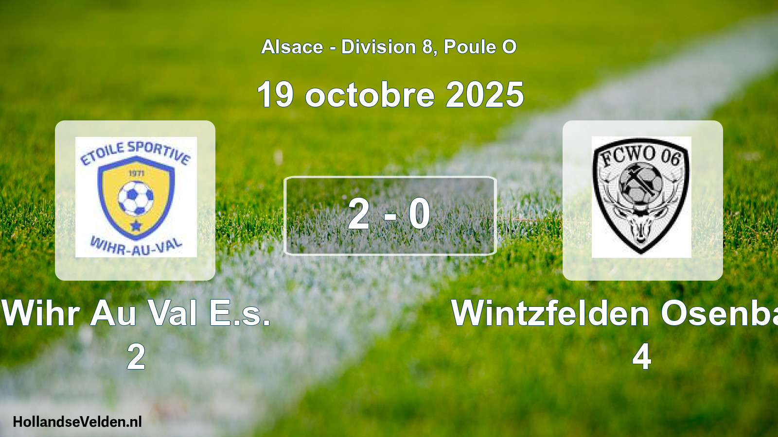 Match joué: Wihr Au Val E.s. 2 - Wintzfelden Osenbach 4 2 - 0 (19 octobre 2025)
