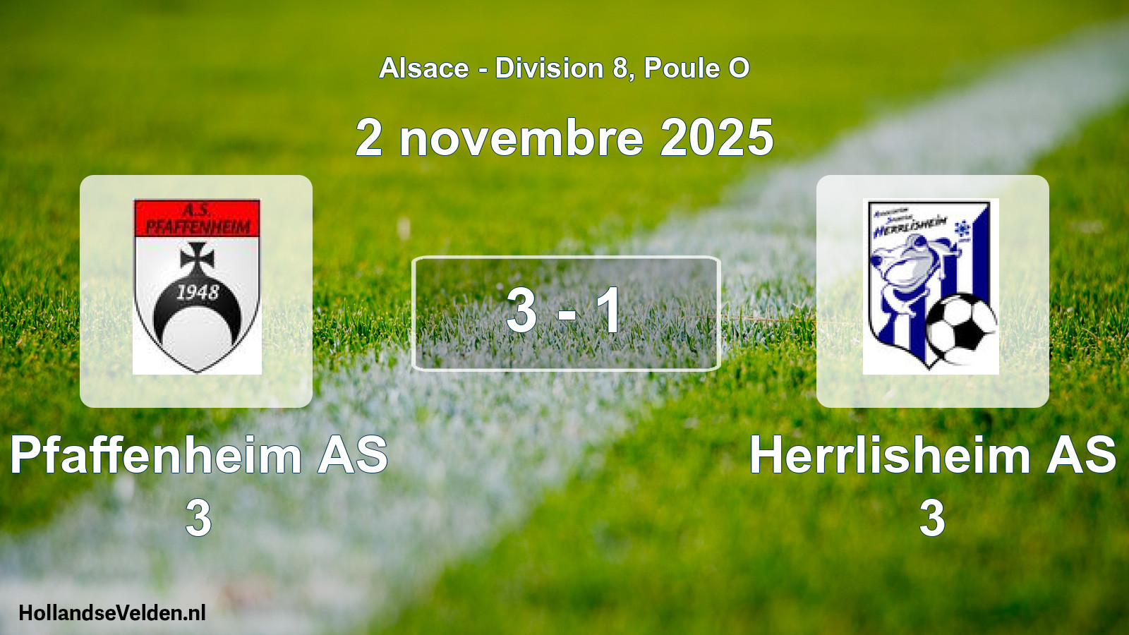 Match joué: Pfaffenheim AS 3 - Herrlisheim AS 3 3 - 1 (2 novembre 2025)