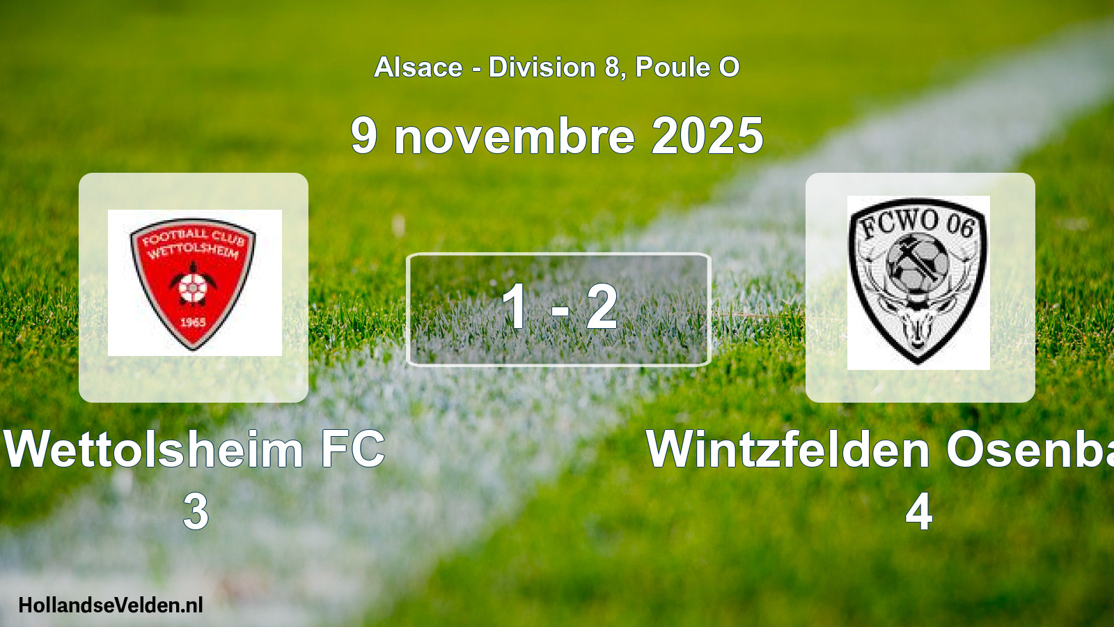 Match joué: Wettolsheim FC 3 - Wintzfelden Osenbach 4 1 - 2 (9 novembre 2025)