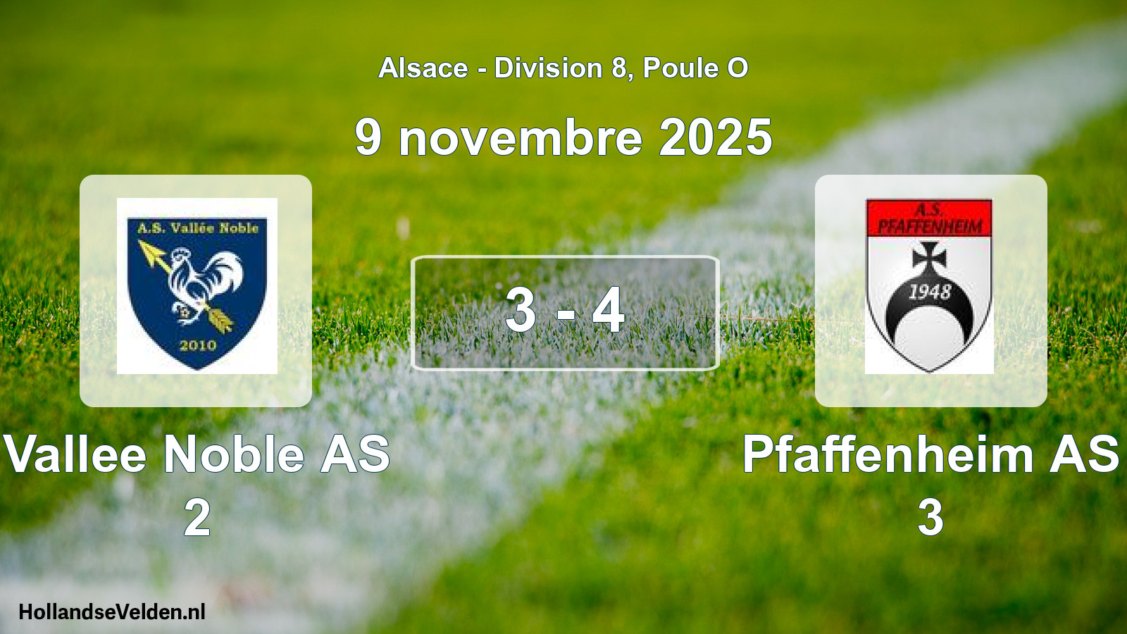 Gespeelde wedstrijd: Vallee Noble AS 2 - Pfaffenheim AS 3 3 - 4 (9 november 2025)