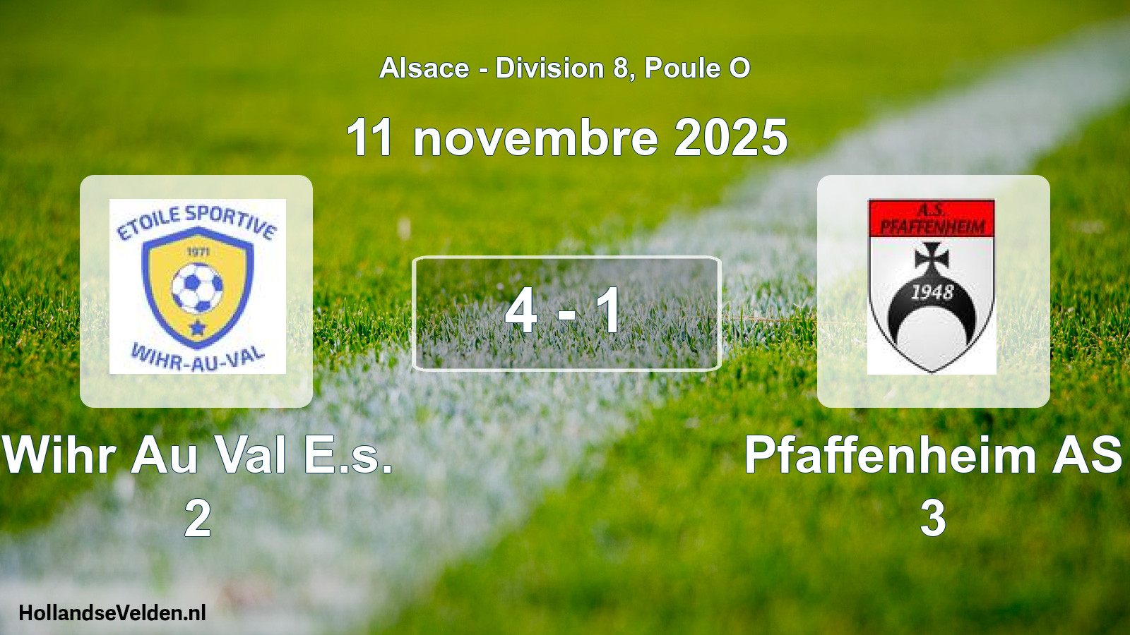 Match joué: Wihr Au Val E.s. 2 - Pfaffenheim AS 3 4 - 1 (11 novembre 2025)