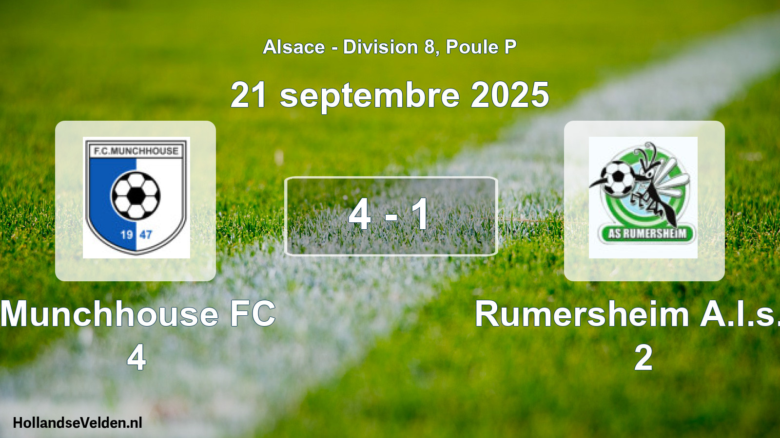 Total number of matches played: Munchhouse FC 4 - Rumersheim A.l.s.c. 2 4 - 1 (21 September 2025)