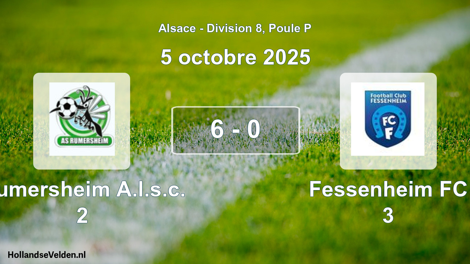 Match joué: Rumersheim A.l.s.c. 2 - Fessenheim FC 3 6 - 0 (5 octobre 2025)