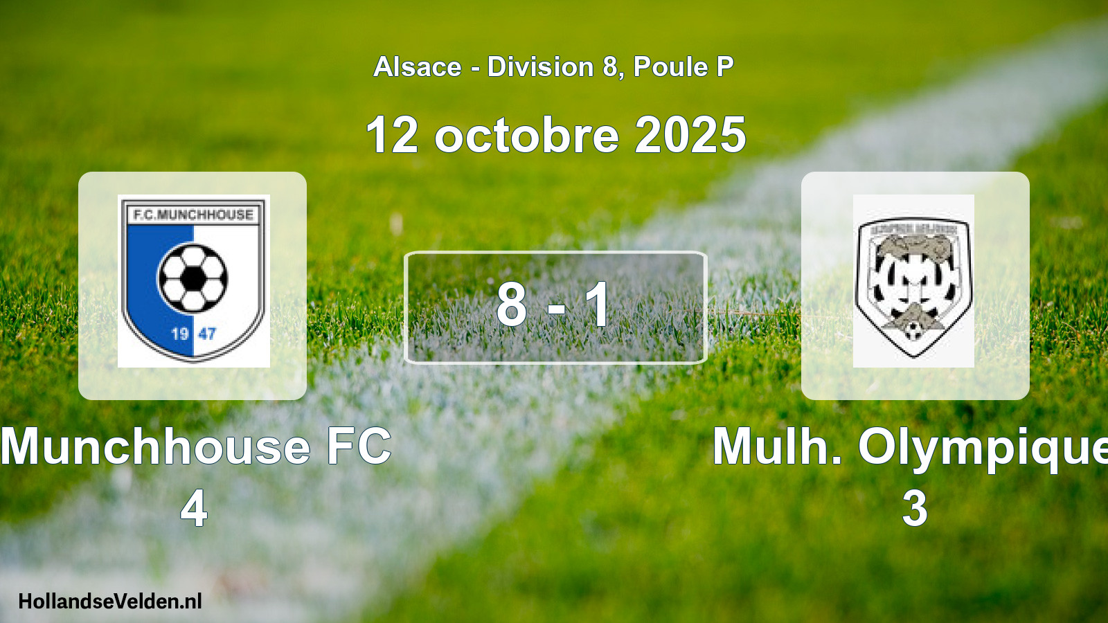 Total number of matches played: Munchhouse FC 4 - Mulh. Olympique 3 8 - 1 (12 October 2025)