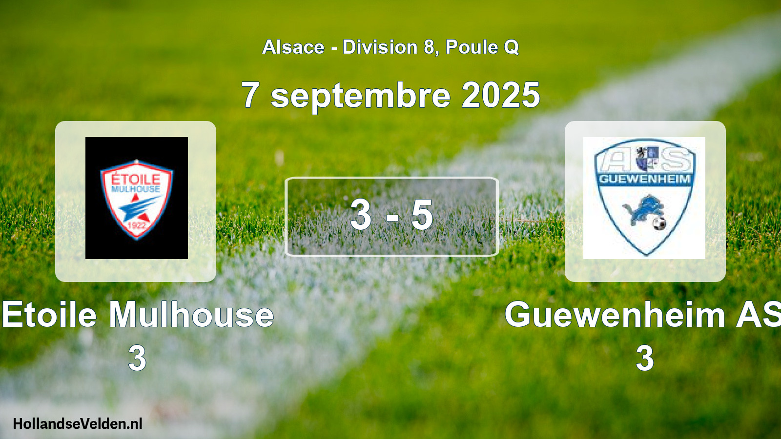 Total number of matches played: Etoile Mulhouse 3 - Guewenheim AS 3 3 - 5 (7 September 2025)