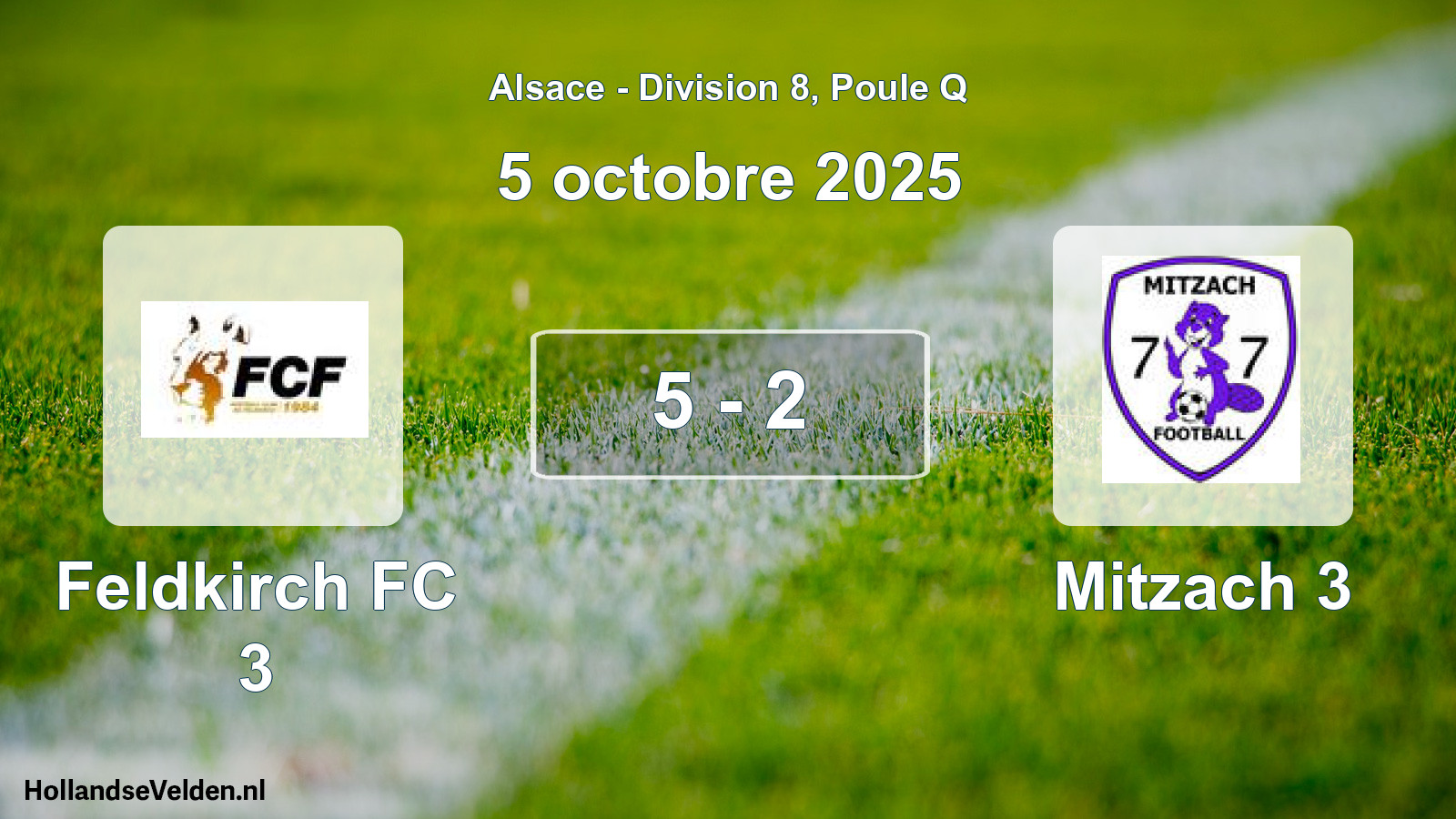 Match joué: Feldkirch FC 3 - Mitzach 3 5 - 2 (5 octobre 2025)
