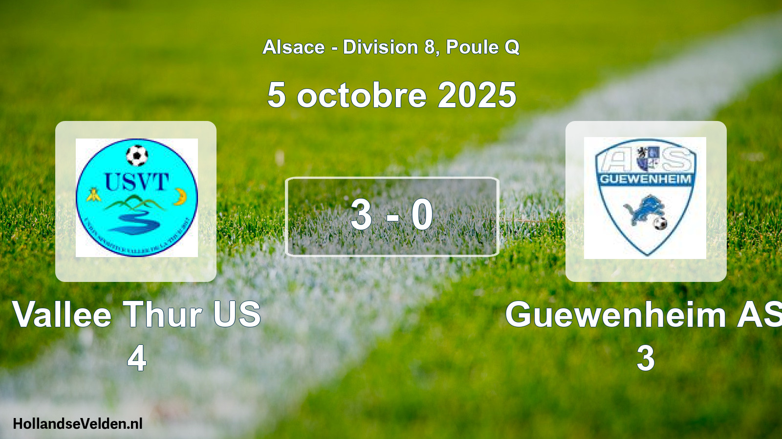 Match joué: Vallee Thur US 4 - Guewenheim AS 3 3 - 0 (5 octobre 2025)