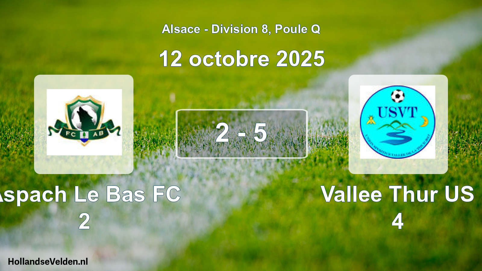 Match joué: Aspach Le Bas FC 2 - Vallee Thur US 4 2 - 5 (12 octobre 2025)