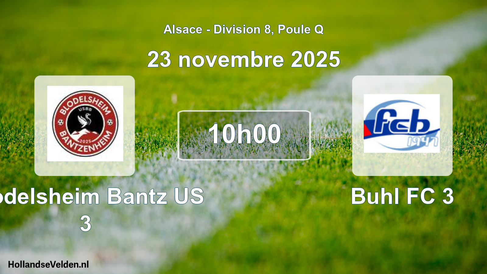 Match programmé: Blodelsheim Bantz US 3 - Buhl FC 3 (23 novembre 2025)