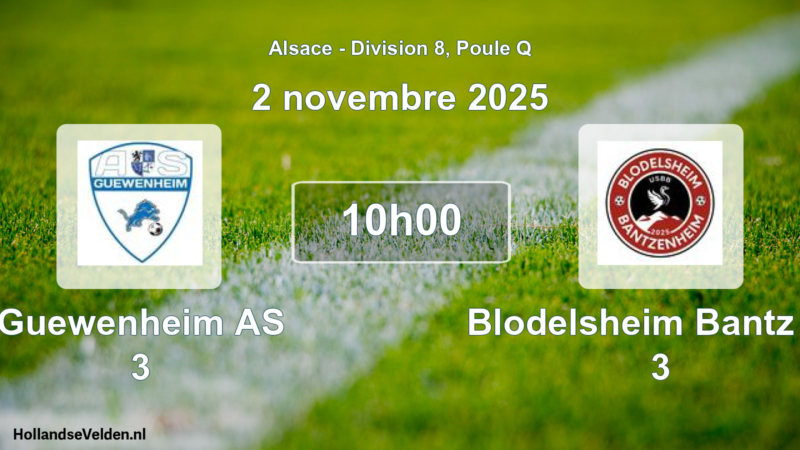 Geplande wedstrijd: Guewenheim AS 3 - Blodelsheim Bantz US 3 (2 november 2025)